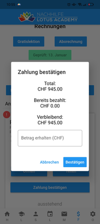 Tutoring Lotus: Complete digitalisation via mobile app screenshot 1